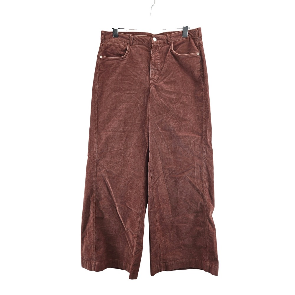 Anthropologie Pilcro Rose Pink Wide Leg Corduroy Pants Size 32 High Rise